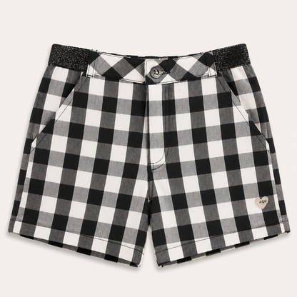 Short à carreaux vichy noir et blanc - Fille - Canada House