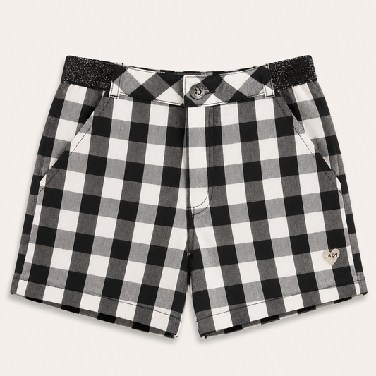Short à carreaux vichy noir et blanc - Fille - Canada House