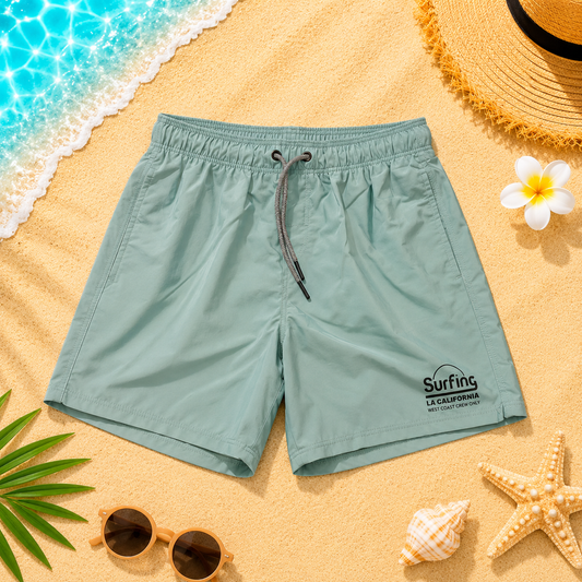 Short de bain enfant Surfing California – Vert Sauge