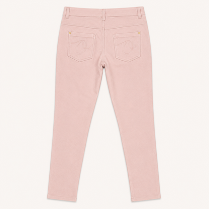 Pantalon Slim Rose Poudré en Coton Stretch - Fille