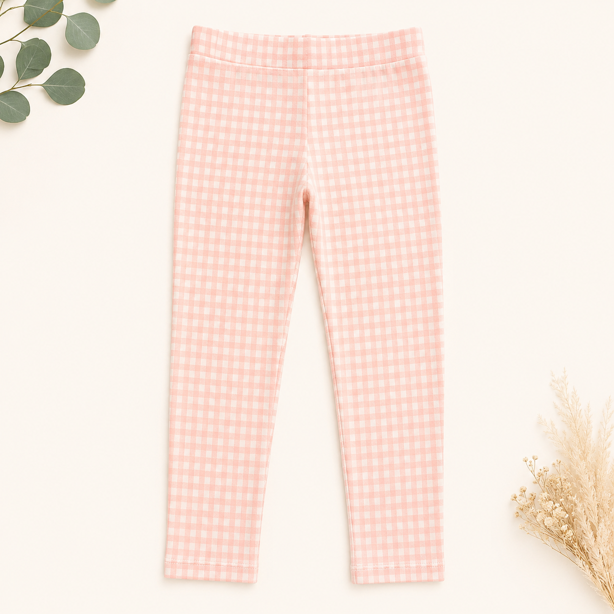 Legging long fille à carreaux vichy rose et blanc – Orchestra