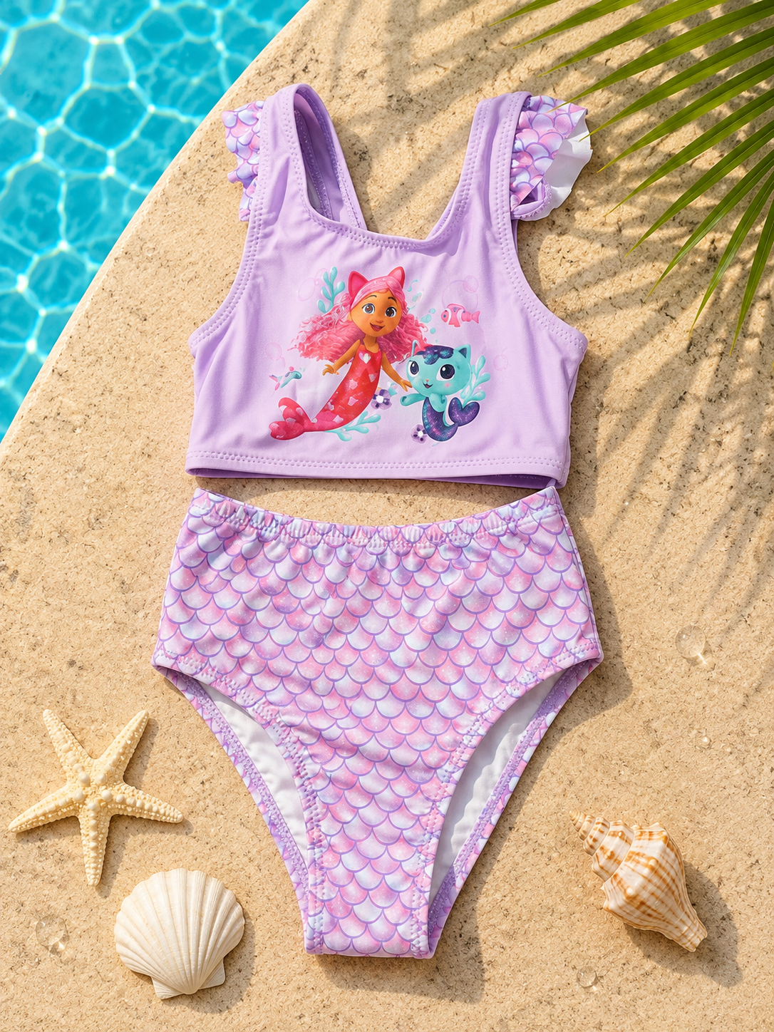 Maillot de bain 2 pièces fille La Maison de Gabby – Violet et Écailles Sirène