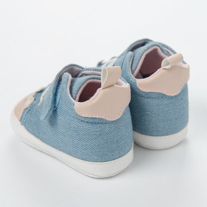 Chaussons Cool Club en jean à oreille Bleu Clair Rose Fille