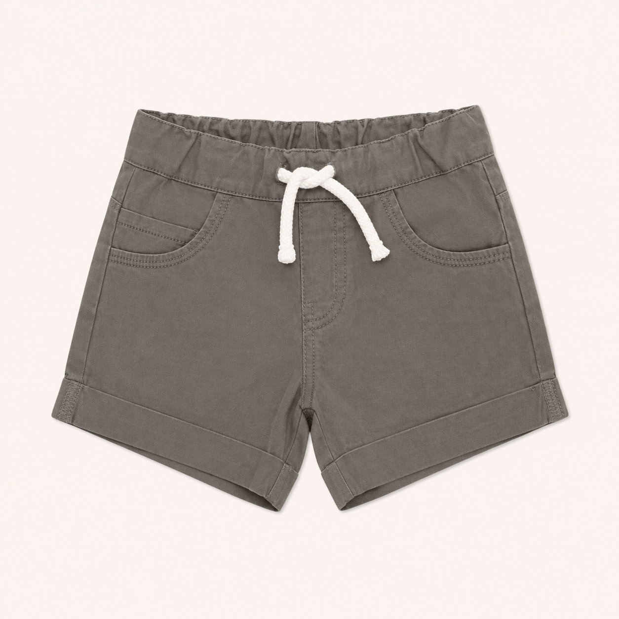 Short en twill de coton kaki avec cordon de serrage – Canada House