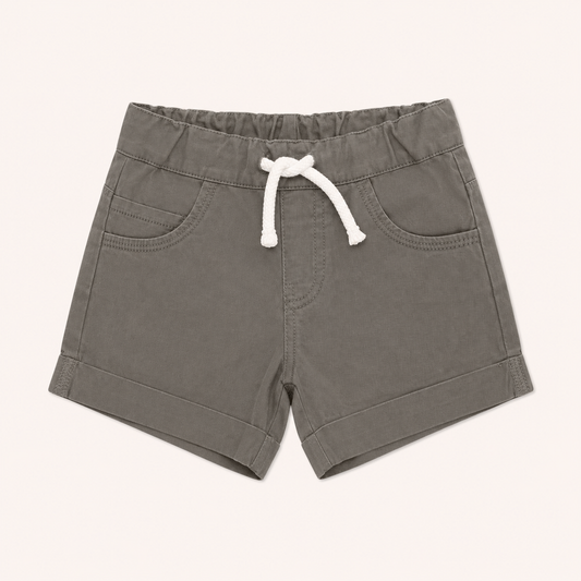 Short en twill de coton kaki avec cordon de serrage – Canada House