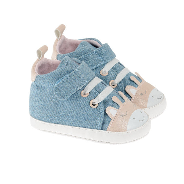 Chaussons Cool Club en jean à oreille Bleu Clair Rose Fille
