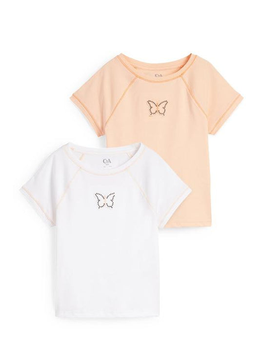 Lot de 2 t-shirts papillon