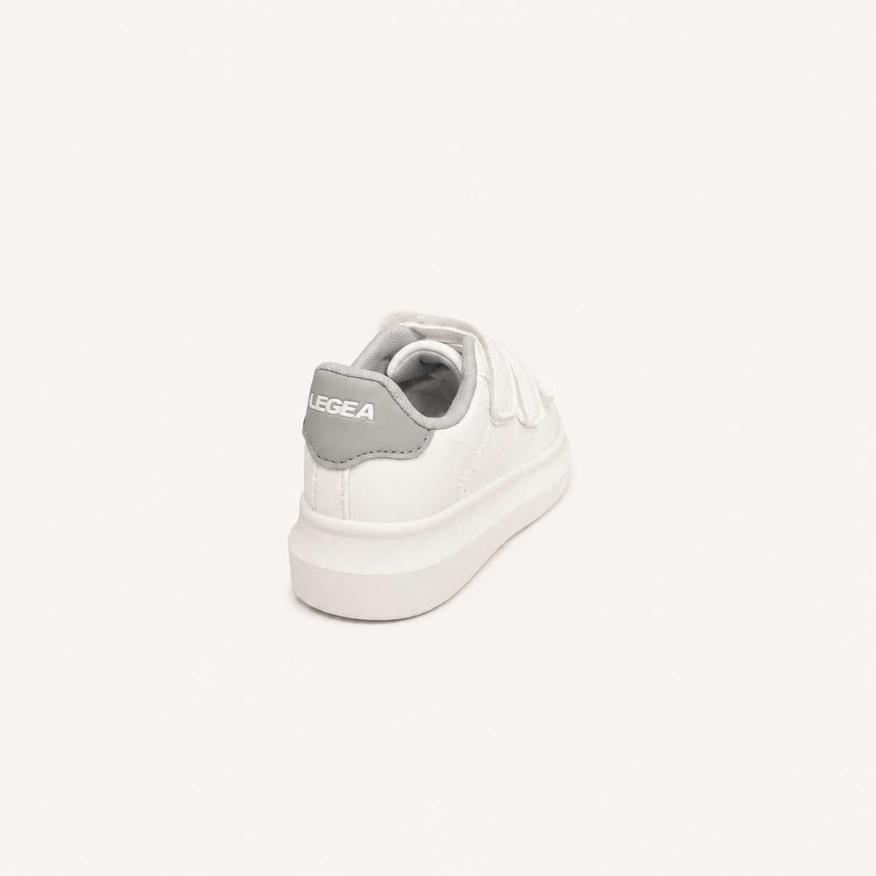 Baskets blanches à scratch enfants "Ten" Legea – Blanc & Gris