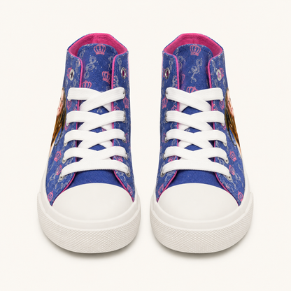 Pack baskets montantes bleues et lunettes de soleil roses - Charlotte M.