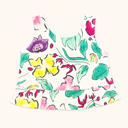Ensemble top fleuri à volants et short fuchsia - Fille - Canada House