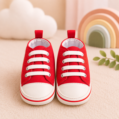 Baskets Montantes en Toile Rouge pour Bébé - Primigi
