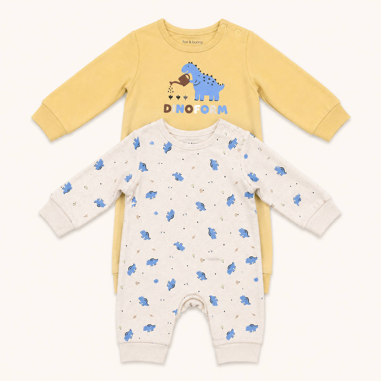 Dors-bien bébé à motifs dinosaures Fox & Bunny (Lot de 2)