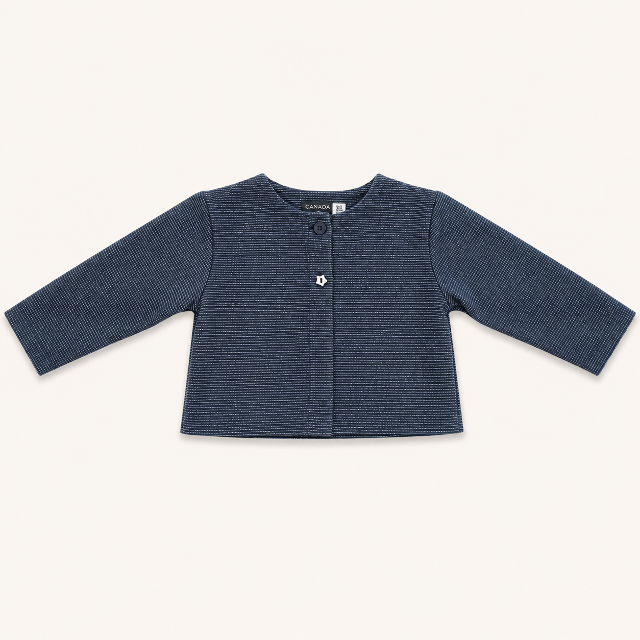 Gilet bébé bleu marine pailleté à boutons fantaisie