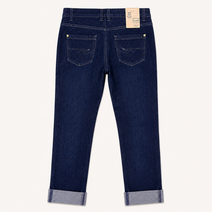 Jean Brut Slim à Broderies Fleurs - Fille