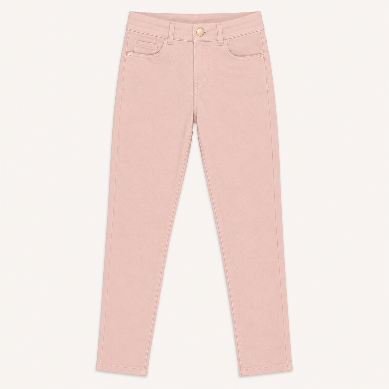 Pantalon Slim Rose Poudré en Coton Stretch - Fille