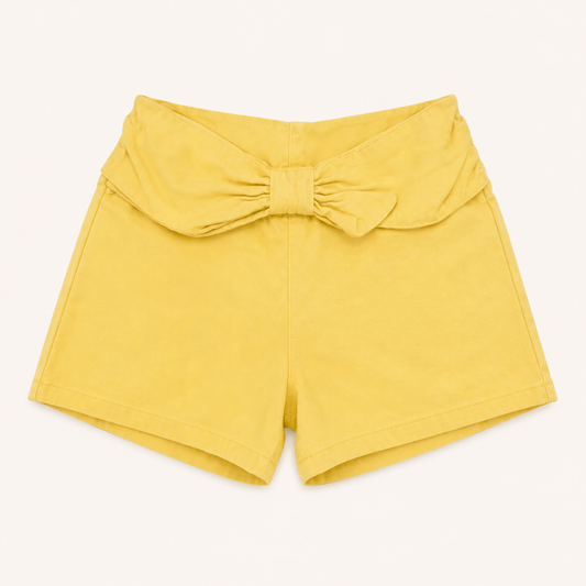 Short en toile jaune à grand nœud drapé – Orchestra