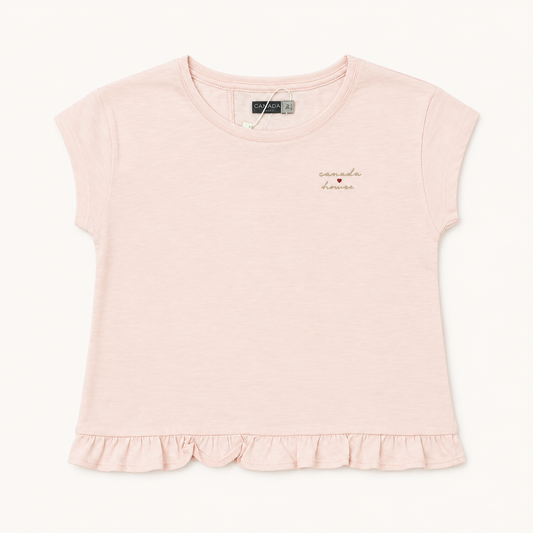 T-shirt Fille Rose Pâle à Volants – Canada House