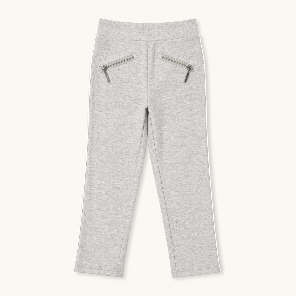 Pantalon de jogging droit gris chiné à poches zippées – Orchestra