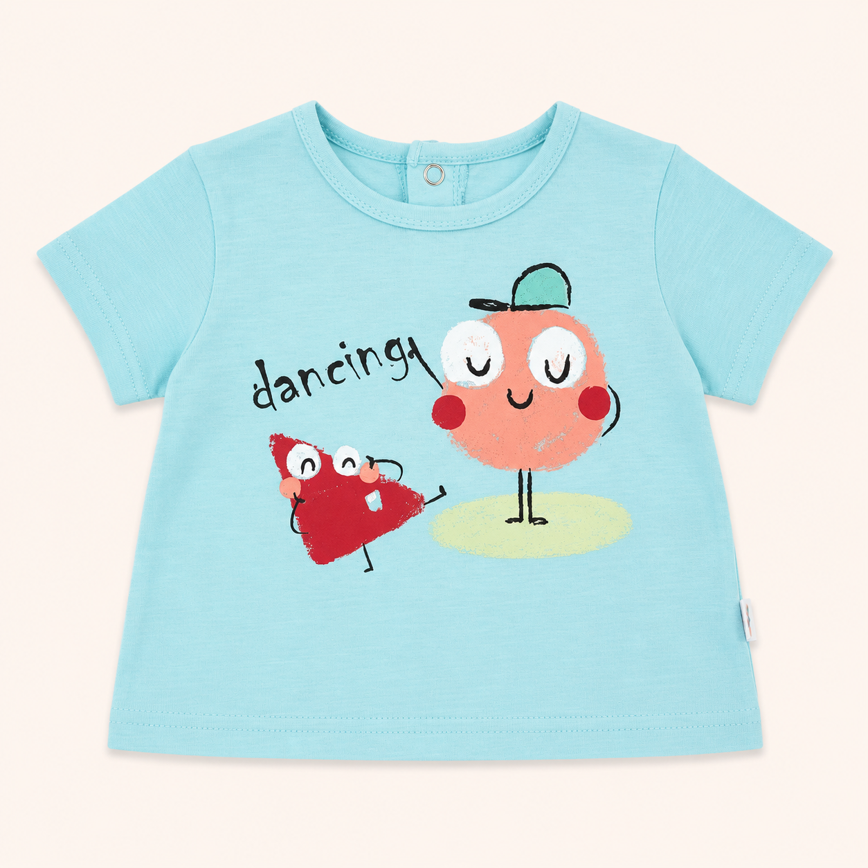Ensemble t-shirt turquoise "Dancing" et short imprimé - Bébé