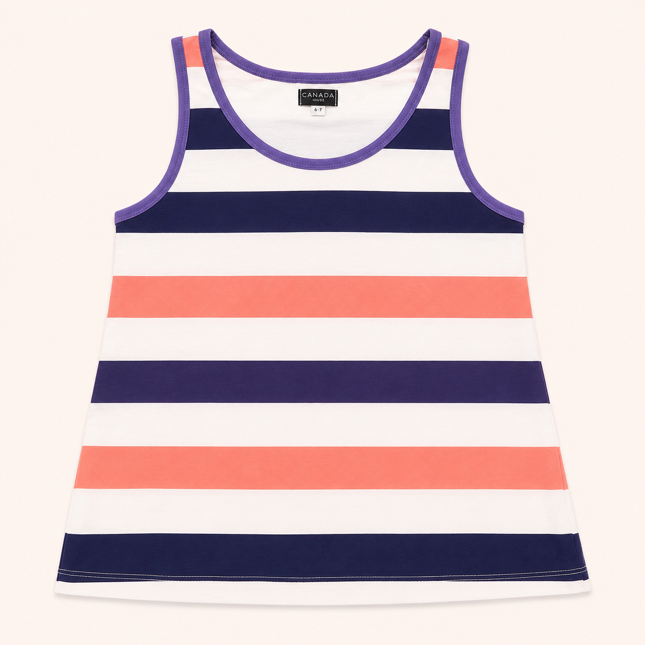 Ensemble débardeur rayé et short violet - Fille - Canada House