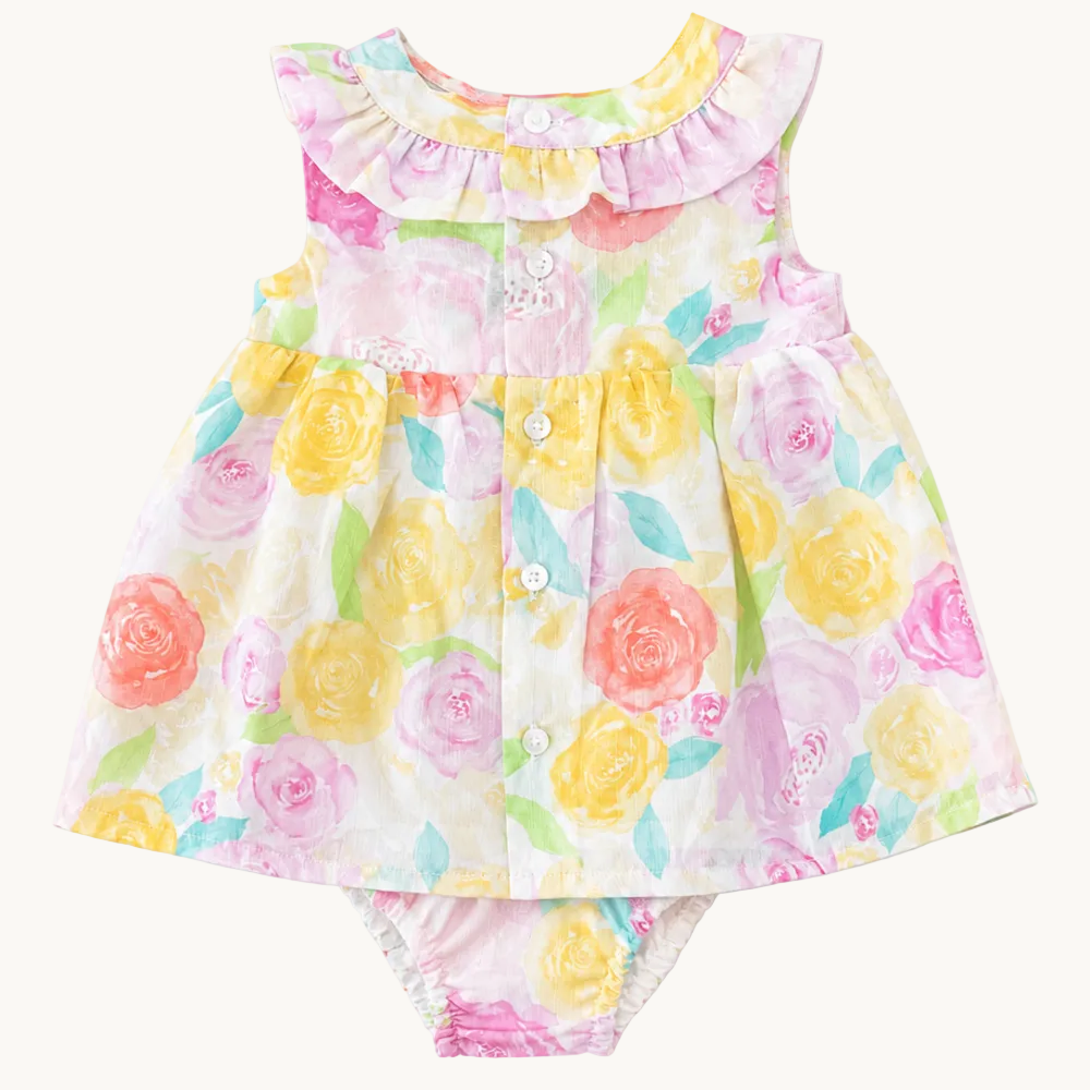 Robe bébé avec culotte et motif floral