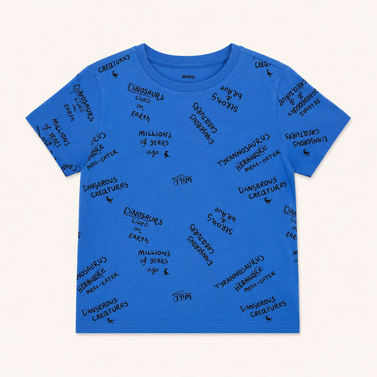 T-shirt Sinsay Dinosaures Allover Enfant – Bleu Azur