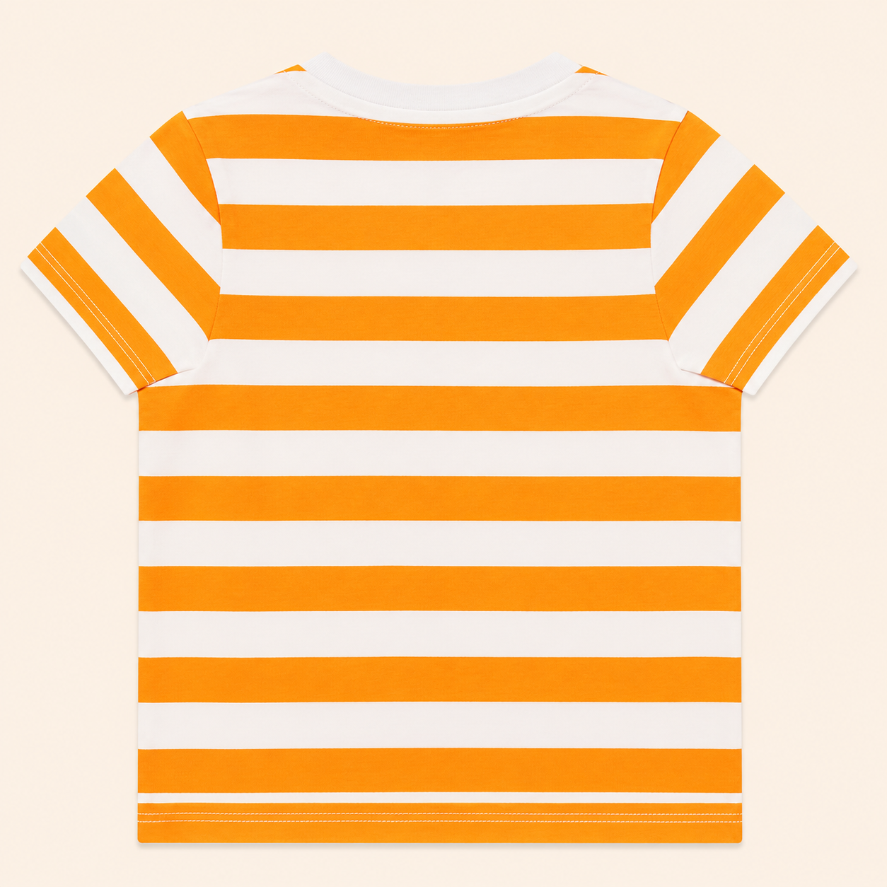 T-shirt Bébé Rayé Orange et Blanc - "Vrooomm"
