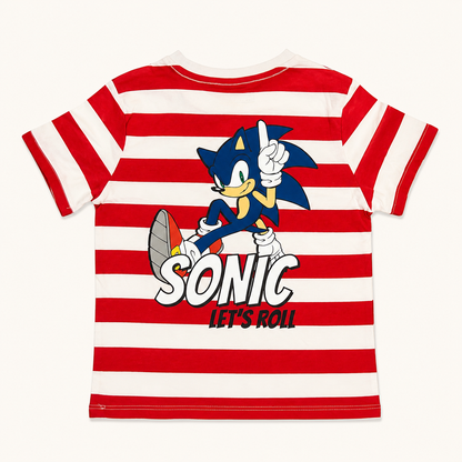 T-shirt Rayé Sonic the Hedgehog « Let's Roll »