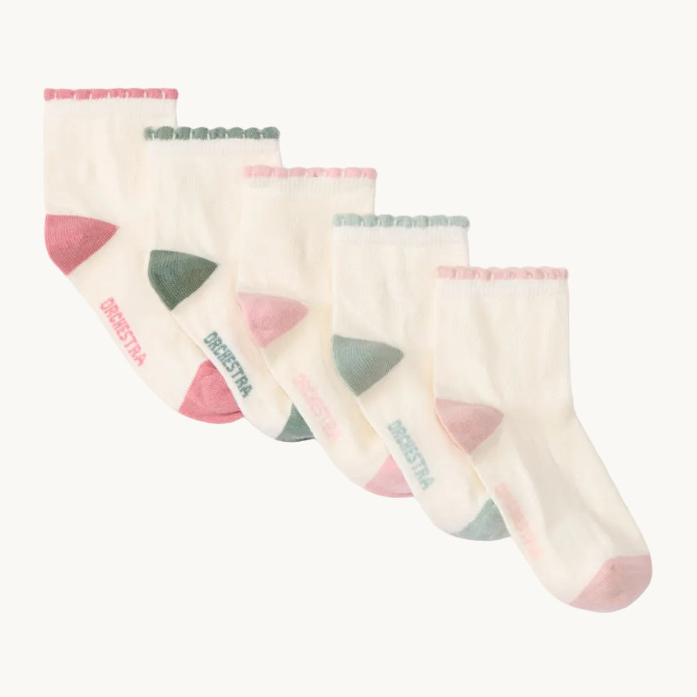 Lot de 5 paires de chaussettes festonnées pour fille