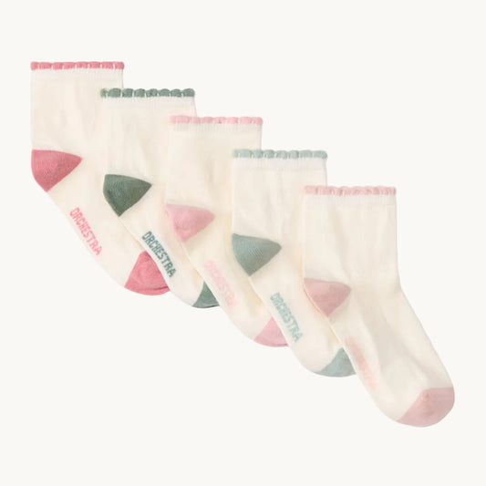 Lot de 5 paires de chaussettes festonnées pour fille