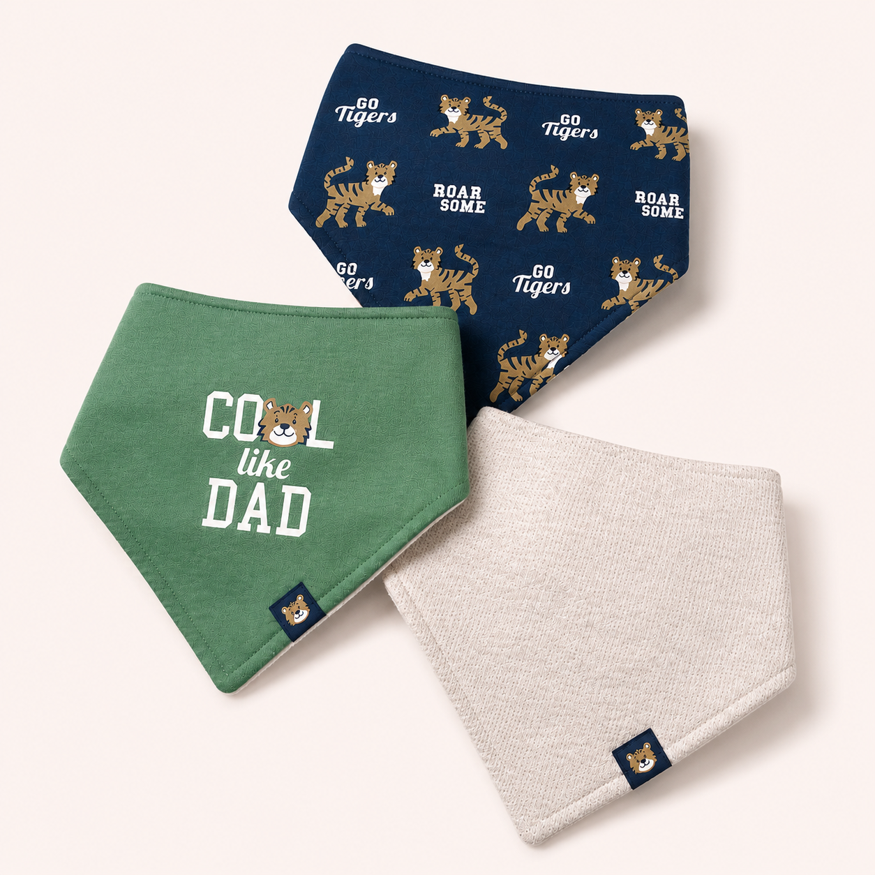 Lot de 3 bavoirs bandana bébé