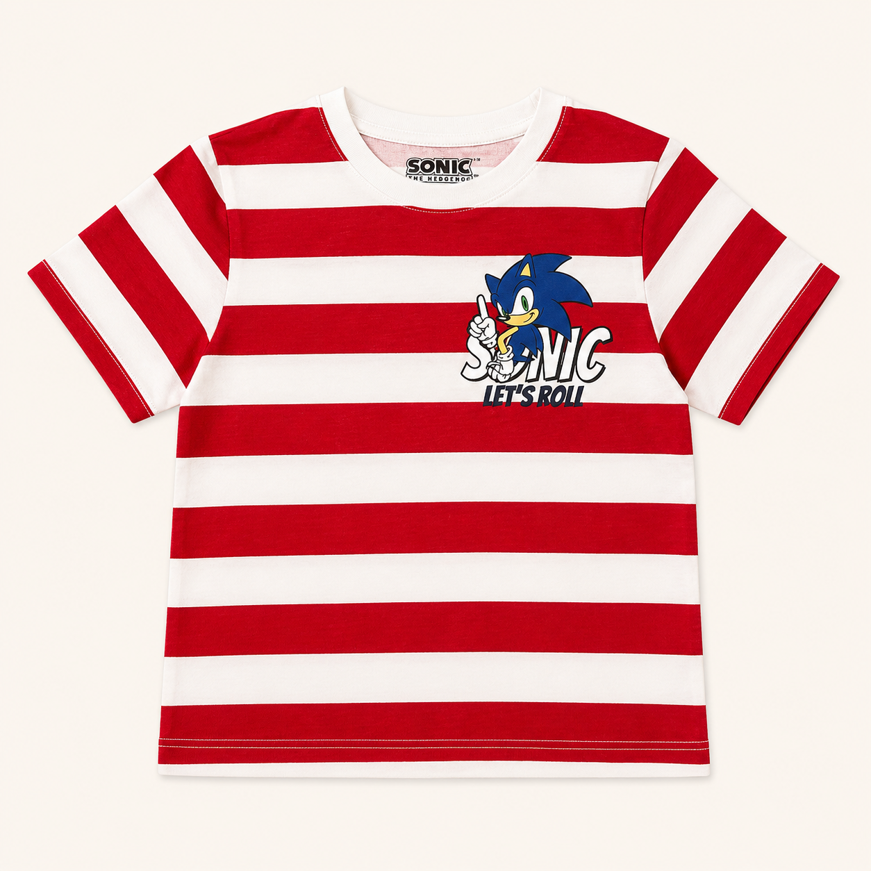 T-shirt Rayé Sonic the Hedgehog « Let's Roll »