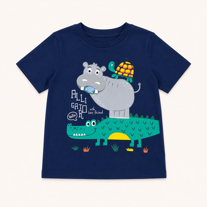 Ensemble d'été 2 pièces garçon - T-shirt bleu et Short gris
