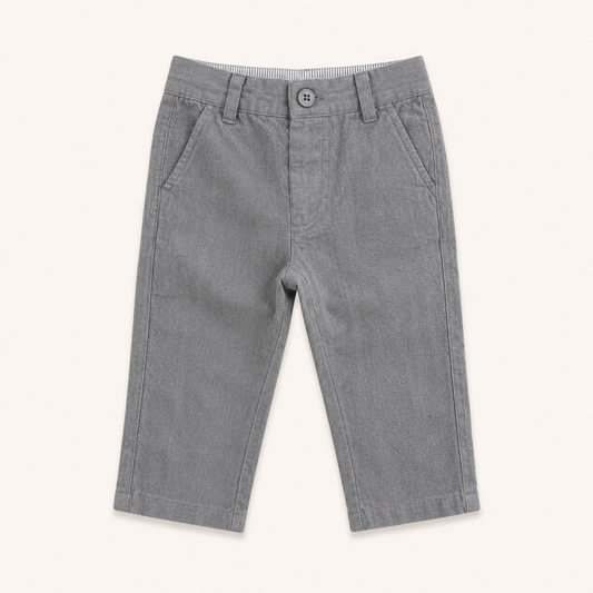 Pantalon chino gris en toile de coton - Bébé garçon - Canada House
