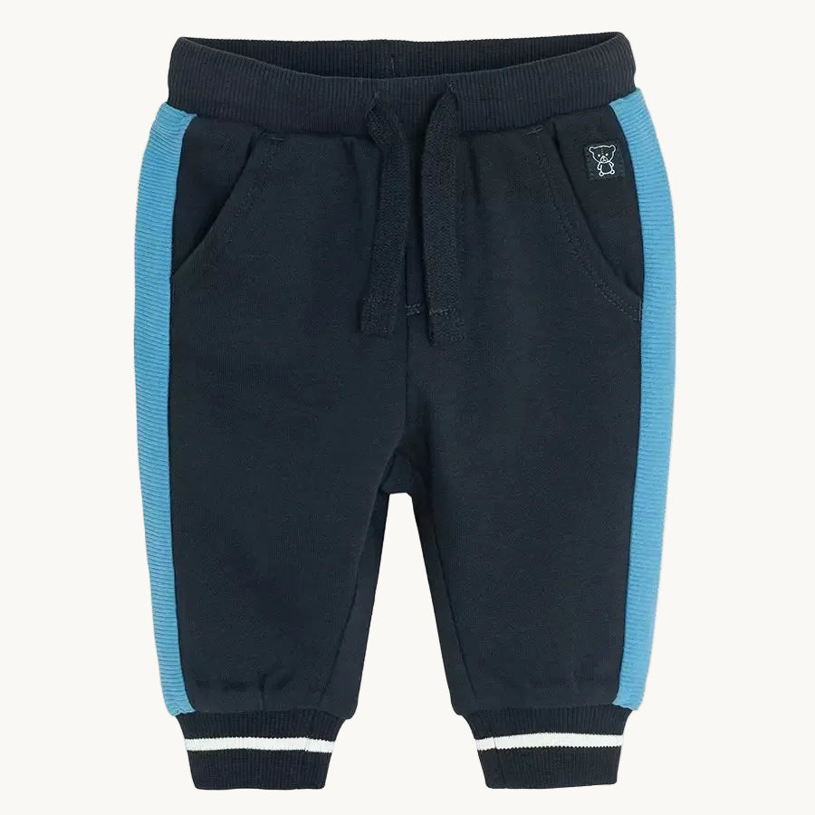 Pantalon de jogging bleu marine à bandes contrastantes bébé garçon