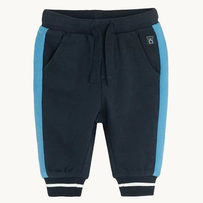 Pantalon de jogging bleu marine à bandes contrastantes bébé garçon
