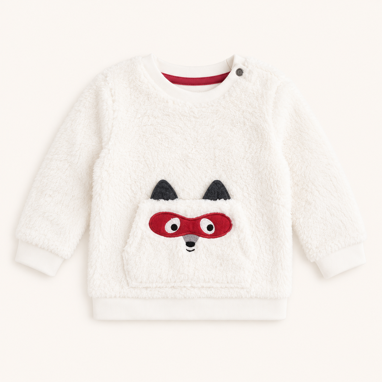 Sweat écru en fausse fourrure motif raton laveur - Bébé - Orchestra