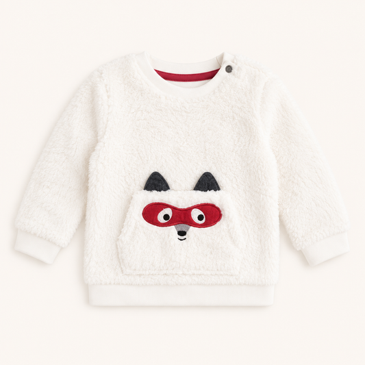 Sweat écru en fausse fourrure motif raton laveur - Bébé - Orchestra