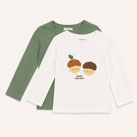 Lot de 2 T-shirts Manches Longues Enfant « Enjoy Cold Days »