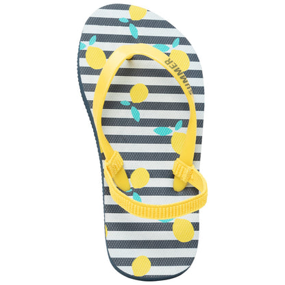 Tongs à rayures imprimé citrons pour fille