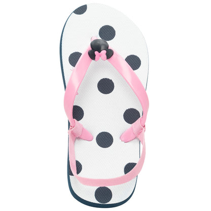 Tongs imprimé pois et badge Minnie Disney pour fille avec lanière selon l'âge