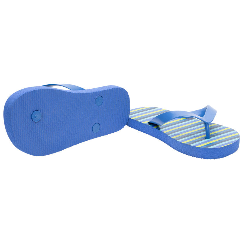 Tongs à rayures multicolores pour garçon avec lanière selon l'âge