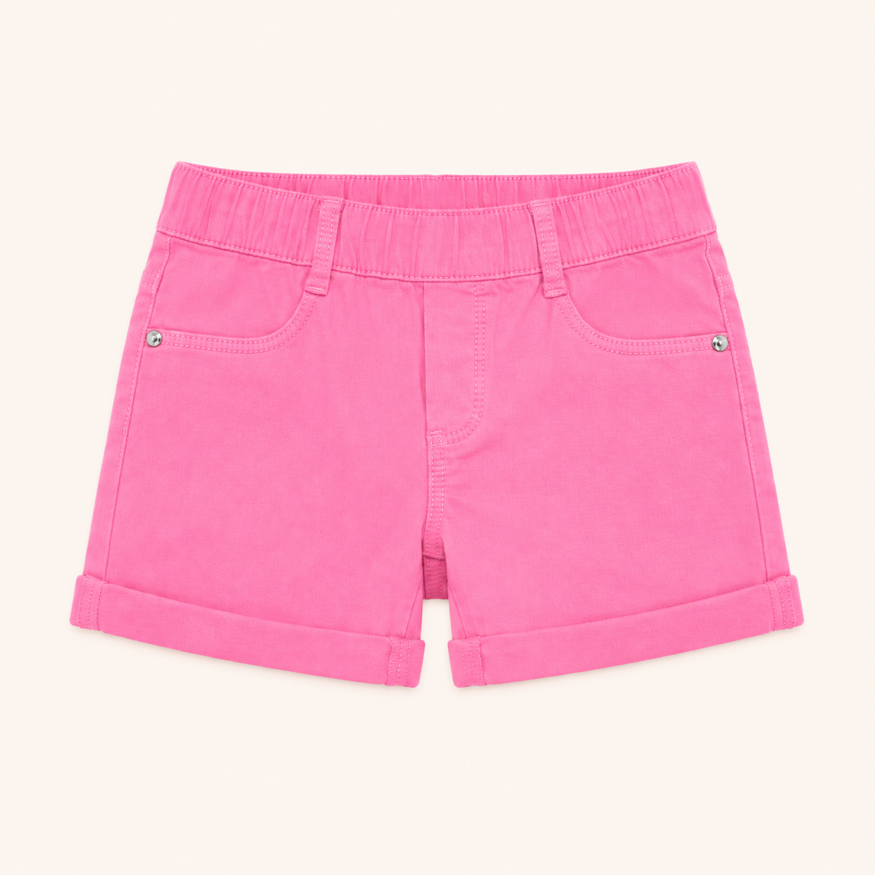 Short en coton stretch rose - Fille 2-3 ans