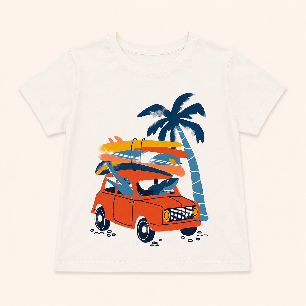 Lot de 2 T-shirts d'été avec motifs tropicaux