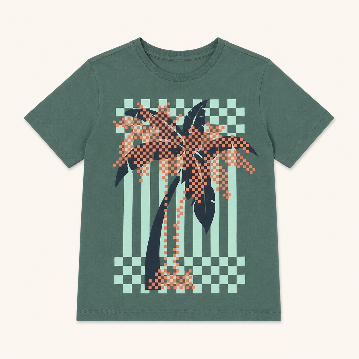 T-shirt à manches courtes avec imprimé graphique palmier
