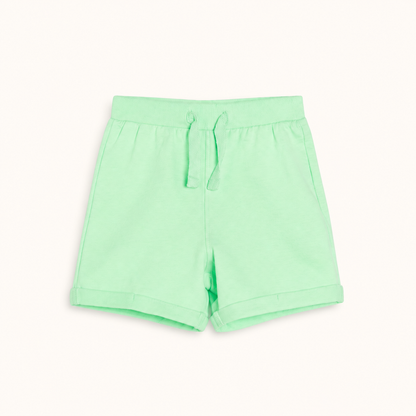 Lot de 2 Shorts en Molleton Enfant – Gris Chiné et Vert Menthe