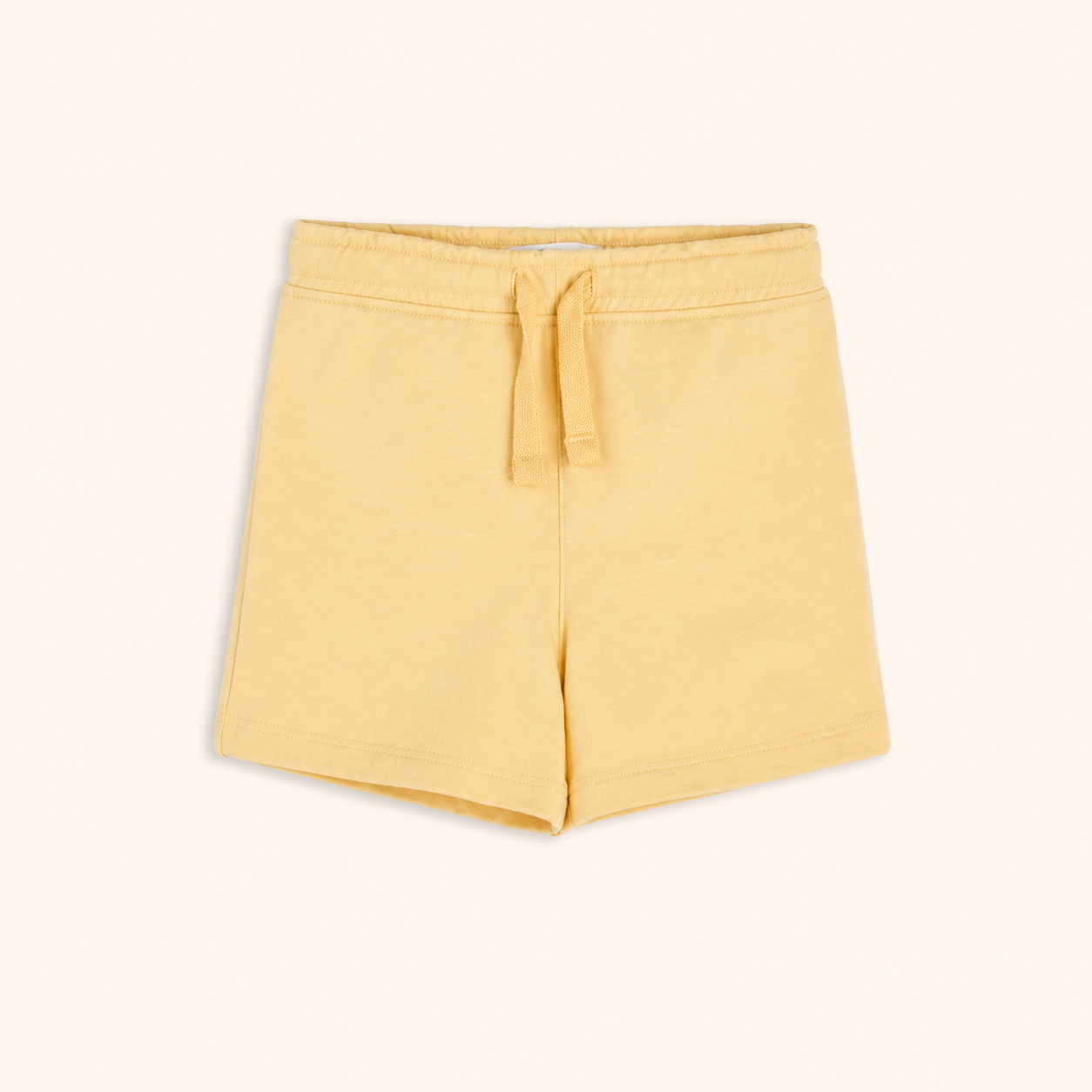 Lot de 2 Shorts en Molleton Enfant – Beige Abricot Imprimé Lion et Jaune Pastel