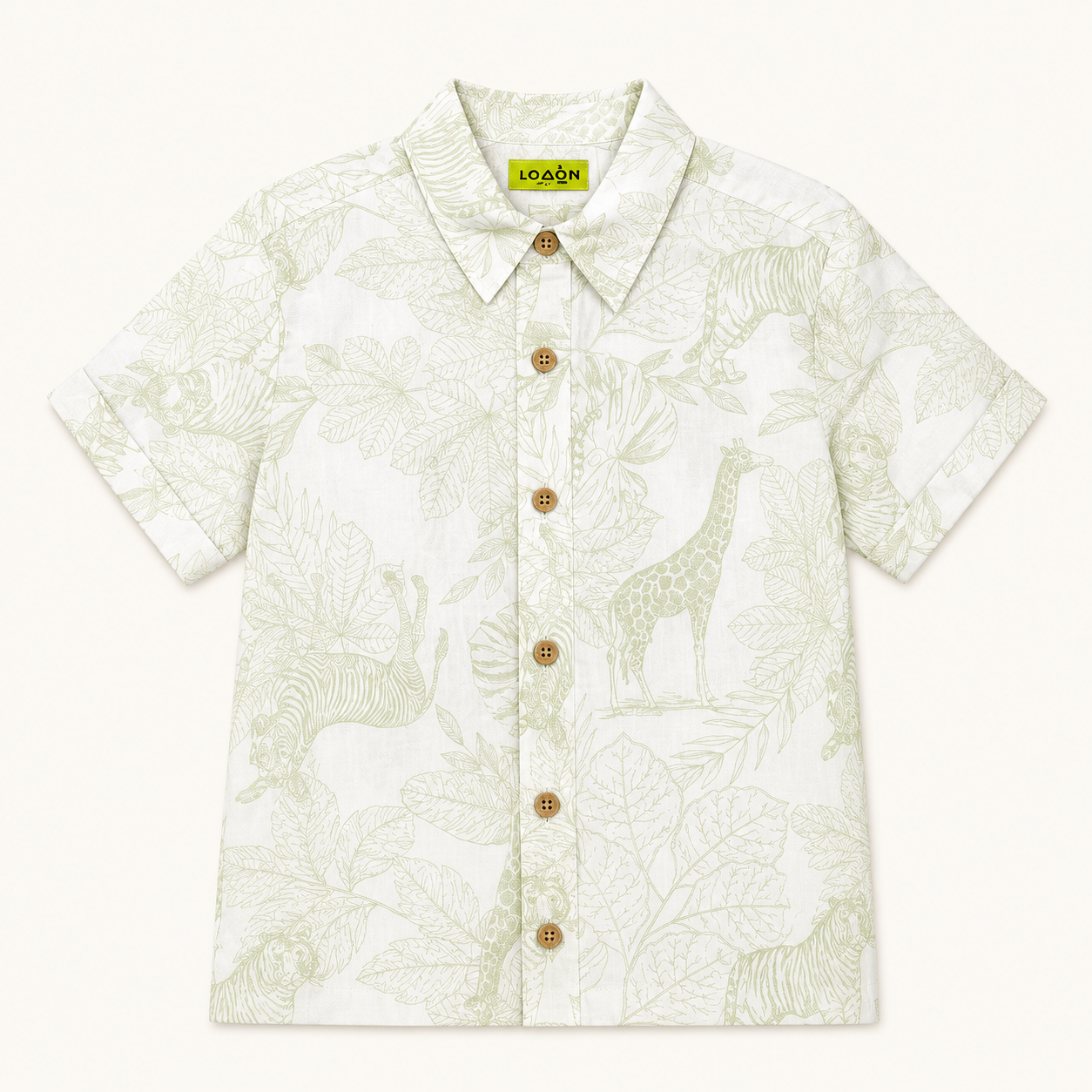 Chemise enfant à manches courtes Motif Safari / Jungle