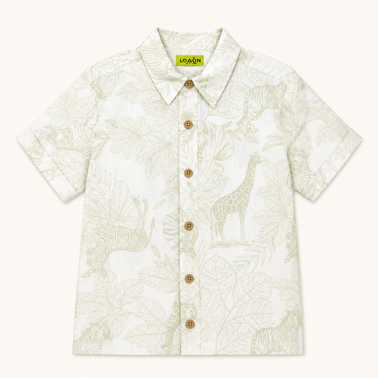 Chemise enfant à manches courtes Motif Safari / Jungle