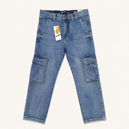 Jean Cargo en Denim Bleu pour Garçon – Losan Denim Lab